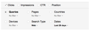 Search Analytics Options